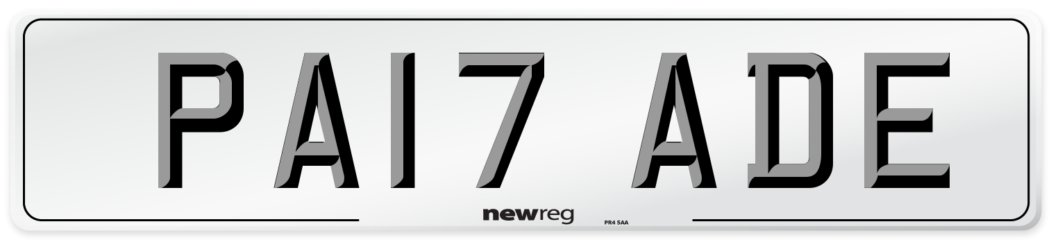 PA17 ADE Number Plate from New Reg
